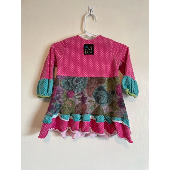 Roki & Zoi long sleeve dress ruffled colorful embellished polka dot Size 12 mon - Picture 2 of 6